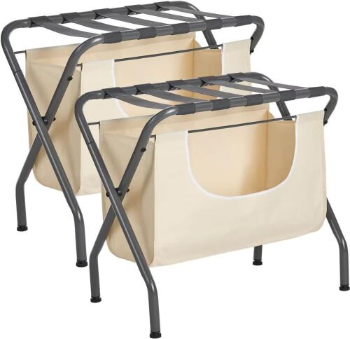 ELYKEN 2 Pack Luggage Rack with Laundry Bag - Lot 487