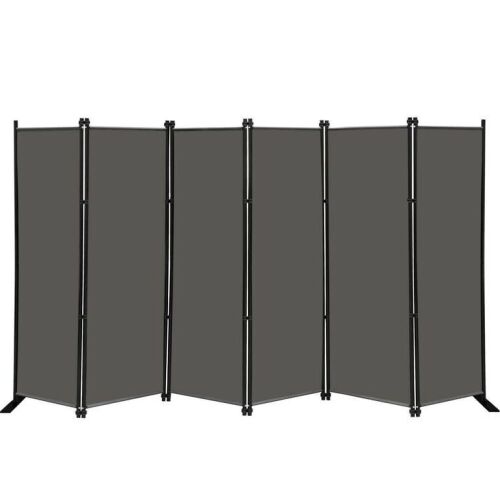 6 Panel Room Divider Folding Privacy Screen, 10 ft.Wide, Grey - Lot 560