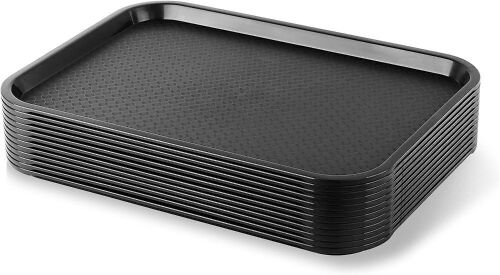 New Star Foodservice Fast Food Tray, 10" x 14", Black, Set of 12  - Lot 625