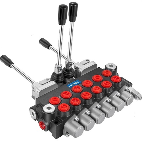 VEVOR 6 Spool Hydraulic Directional Control Valve, 11 GPM, 4500 PSI - Lot 151