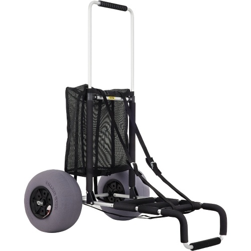 VEVOR 165LBS Loading Folding Sand Cart, 23" x 15" Cargo Deck, w/ 13" TPU Balloon Wheels, 33.1" to 51.6" Adjustable Height  - Lot 91