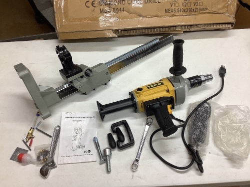 VEVOR Diamond Core Drill 305MM 110V 500 r/min 45 Degree Rotation - Stand is Missing Handle & Anchor Bolts, No Bit  - Lot 75