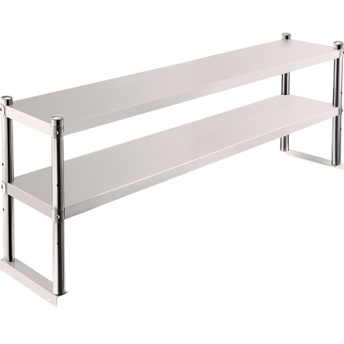 VEVOR Double Tier Stainless Steel Overshelf, 60 in. x 12 in. - Lot 74