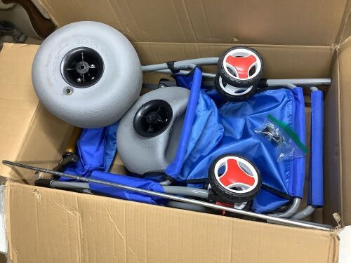 VEVOR Beach Wonder Wheeler, 12" All-Terrain Balloon Wheels, 350 lbs Beach Cart for Sand - Lot 339