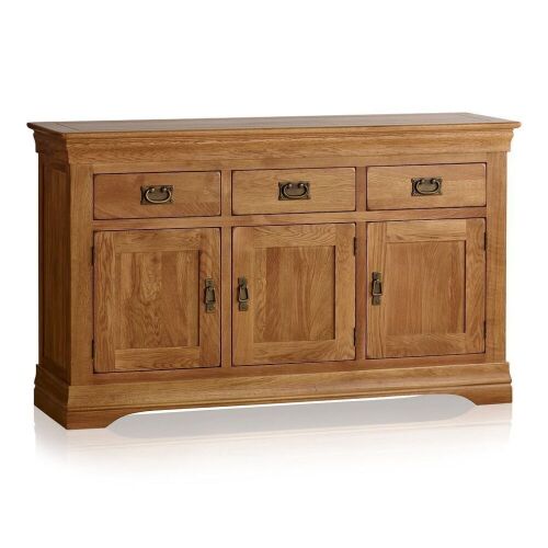 French Farmhouse Rustic Solid Oak Large Sideboard  - Lot 32