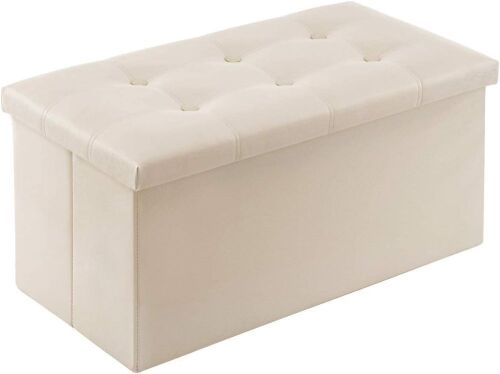 YOUDENOVA 30" Folding Storage Ottoman Faux Leather with Foam Padded Seat, Support 350lbs  - Lot 209