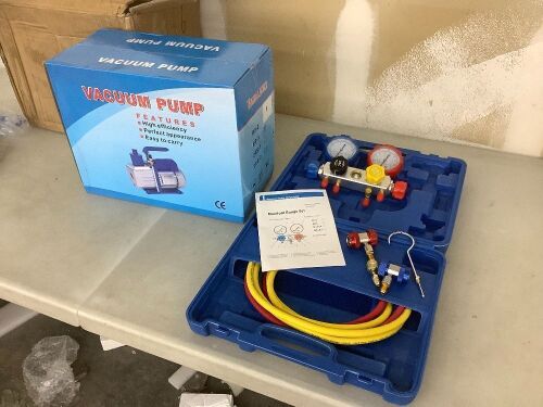 Vacuum Pump Manifold Gauge Set  - Lot 686