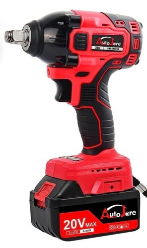 AUTOJARE Cordless Impact Wrench Kit 1/2 inch, 20V Max Rechargeable Lithium-Ion Battery - Lot 647