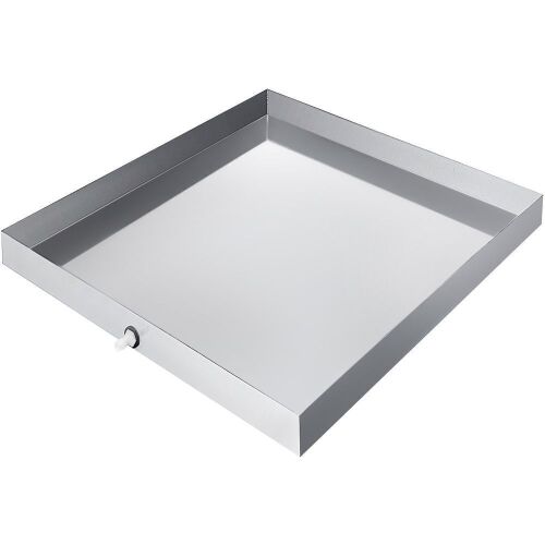 VEVOR 27 x 25 x 2.5 Inch Stainless Steel Washing Machine Drain Pan 18 GA Thickness with Drain Hole & Hose Adapter - Lot 669