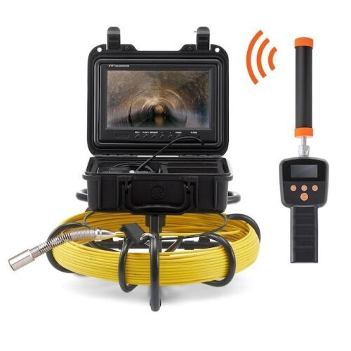 VEVOR Sewer Camera with 512-Hz Locator, 165 ft, 9-in Pipeline Inspection Camera w/DVR Function, IP68 Camera w/12 Adjustable LEDs - Lot 662