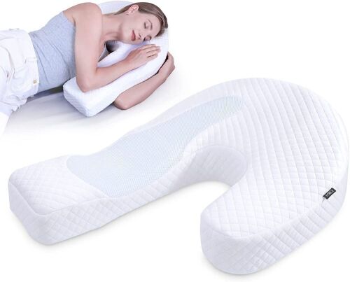 HOMCA Memory Foam Pillow with U-Shaped Contoured Support  - Lot 494