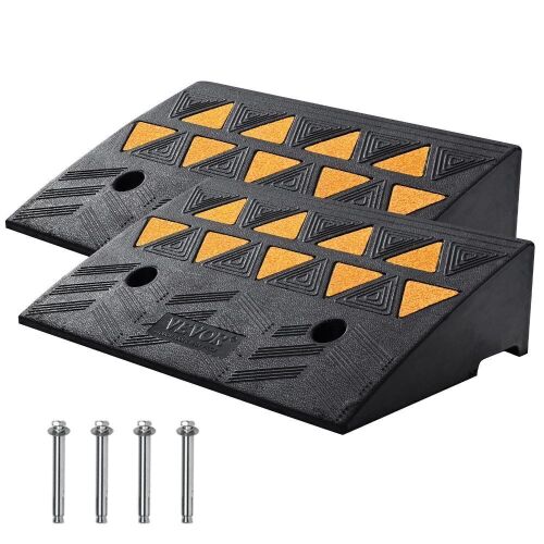 VEVOR Rubber Curb Ramp 2 Pack, 5" Rise Height Heavy-Duty 15 T Capacity  - Lot 538