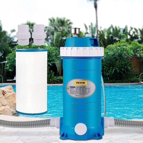 VEVOR 150Sq. Ft Filter Area Swimming Pool Cartridge Filter System w/Polyester Cartridge, Corrosion-proof, Auto Pressure Relieve, 2 Unions Included  - Lot 497