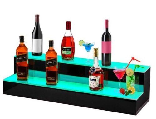 VEVOR 14-Bottle LED Lighted Liquor Bottle Display Shelf 40 in. - Lot 529