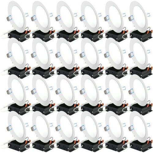 Sunco Lighting 24 Pack 6 Inch Ultra Slim LED Downlight with Junction Box, 14W 3000K - Lot 302