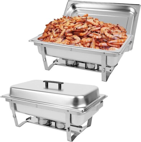 Restlrious Stainless Steel 8 QT Folable Chafing Dish Buffet Set, 2 Pack  - Lot 436