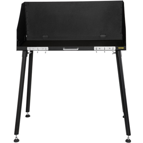 VEVOR Carbon Steel Camp Cooking Table 38 x 16 Inch with Three-Sided Windscreen and Legs for Outdoor Food Preparation and Dutch Oven  - Lot 252