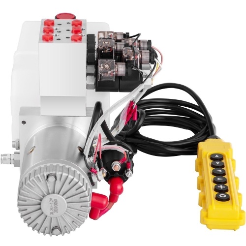 6 Way Hydraulic Pump 12v 6 Quart Double Acting Dump Trailer Control Kit  - Lot 84