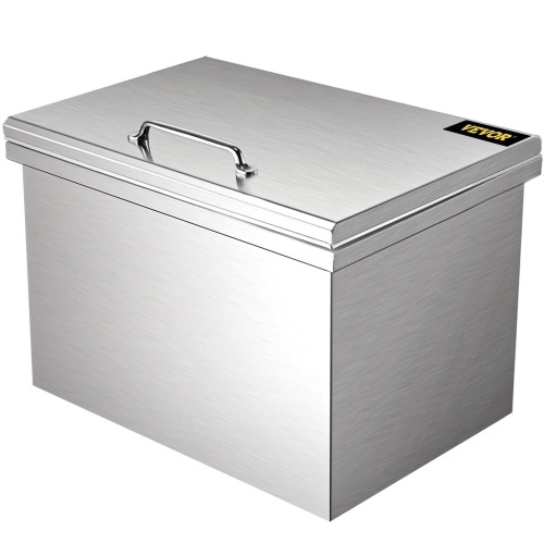VEVOR Stainless Steel Drop in Ice Chest with Hinged Cover 40.9 qt Drain-pipe and Drain Plug, 20'' x 16'' x 13''  - Lot 94