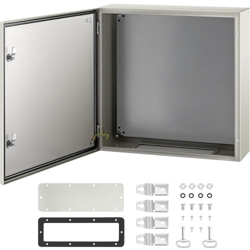 VEVOR 24 x 24 x 8'' NEMA 4X Steel Electrical Box, IP66 Waterproof & Dustproof, Outdoor/Indoor Junction Box, with Mounting Plate  - Lot 481