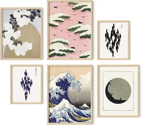 HAUS AND HUES Japanese Wall Decor Gallery Wall Art, Set of 6  - Lot 501