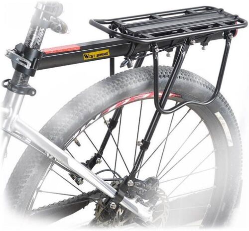 West Biking 110Lb Capacity Almost Universal Adjustable Bike Cargo Rack with Reflective Logo  - Lot 106