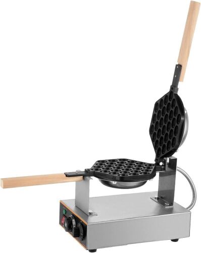 VEVOR 1400W Commercial Bubble Waffle Maker, 180° Rotatable 2 Pans & Wooden Handles, Non-Stick Teflon Coating, 122-482℉ Adjustable  - Lot 307