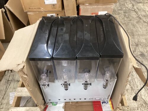 TECSPACE 110V 40L Commercial Beverage Dispenser Cold and Hot, 4 Tanks 12.7 Gallon 325W - Lot 235