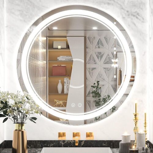 Tetote 28" Round LED Bathroom Mirror  - Lot 103