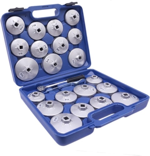 FKG 23Pcs Oil Filter Cap Wrench Socket Removal Tool Set 1/2 Inch - Lot 8366