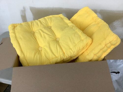 Lot of (2) Yellow Floor Cushions, Dirty Bottoms - Lot 363
