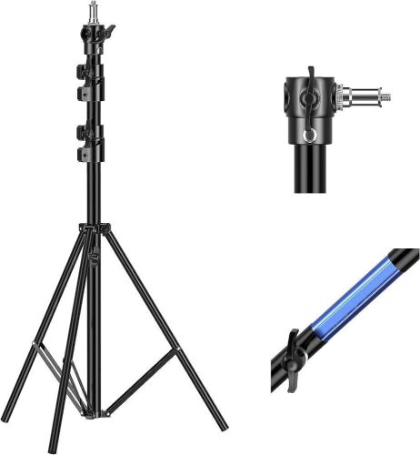 EMART 8.5ft Air Cushioned Light Stand with 1/4" to 3/8" Universal Adapter, Aluminum Heavy Duty Tripod - Lot 365