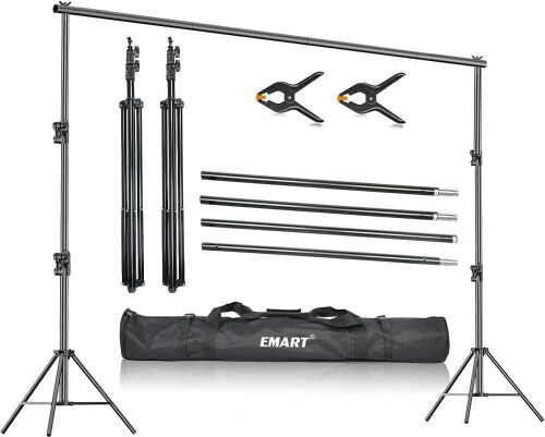 EMART 9.2 x 10ft Heavy Duty Backdrop Support System Kit with Carry Bag - Missing Some Hardware  - Lot 393