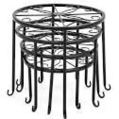 Set of 4 Indoor Outdoor Metal Nesting Plant Stands, Flowerpot Holders  - Lot 429