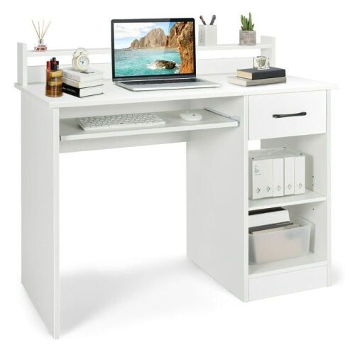 Computer Desk Writing Study Laptop Table w/ Drawer & Keyboard Tray - Lot 184