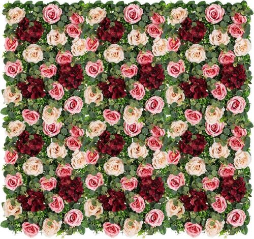 NUPTIO Rose Flower Wall Backdrop, 6 Pcs 24" x 16" - Lot 443