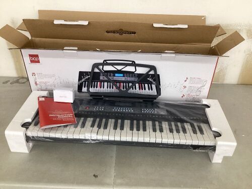 54-Key Beginners Electronic Keyboard Piano Set w/ Lighted Keys, LCD Screen - 2 Keys Stick Out - Lot 125