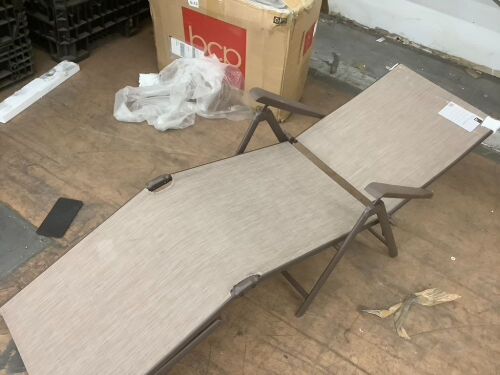 Set of 2 Outdoor Patio Chaise Recliner Lounge Chairs w/ Rust-Resistant Frame - Only 1 Position  - Lot 625