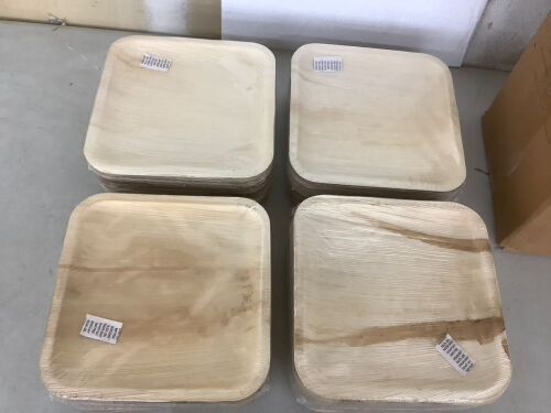 EcoSoul Palm Leaf Plates, 10" Square, 100ct  - Lot 110