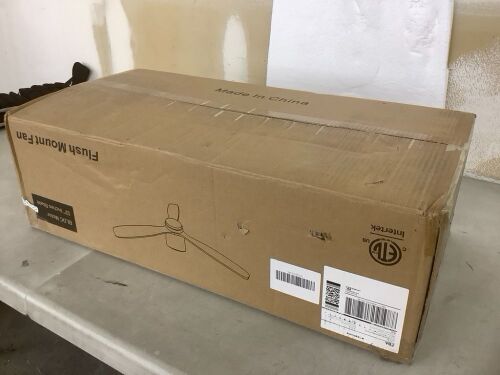 Flush Mount Ceiling Fan with Light, 52" Blades - Lot 140