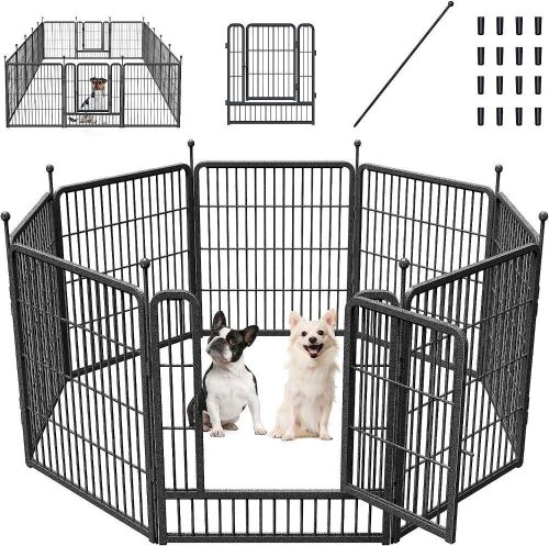 Mr IRONSTONE Dog Playpen, Foldable 8 Panels 32" Height  - Lot 309