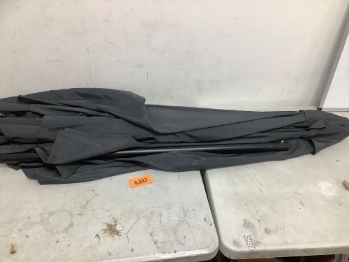 Outdoor Steel Market Patio Umbrella Decoration w/ Tilt, Crank Lift - 10ft - Lot 8887