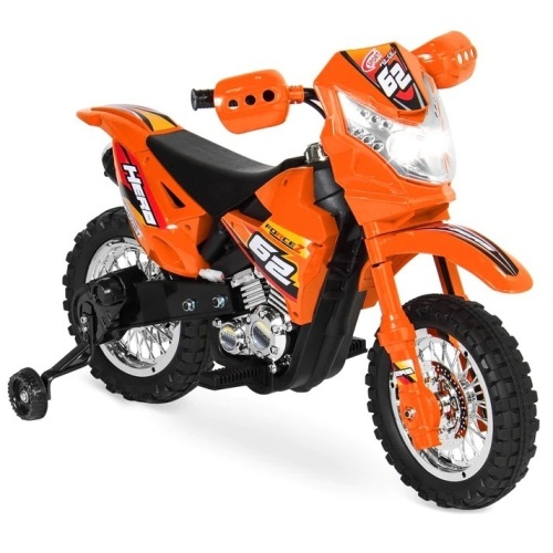 6V Kids Electric Ride-On Motorcycle Toy w/ Training Wheels, Lights, Music - Lot 8900