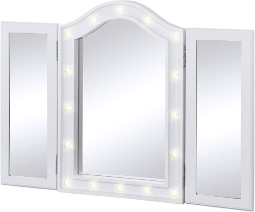 Tabletop Tri-Fold Vanity Mirror W/ LED Lights  - Lot 806