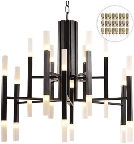 BOKT Post Modern Chandelier 24-Light Acrylic Lampshade with G4 LED Bulbs Fixture Flush Mount   - Lot 1173
