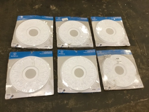 Lot of (6) Dysmio Lighting 15.5" Molded Plastic Victorian Ceiling Medallions, 2 Pack  - Lot 1073