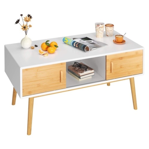 HOMECHO Modern Coffe Table with Storage  - Lot 173