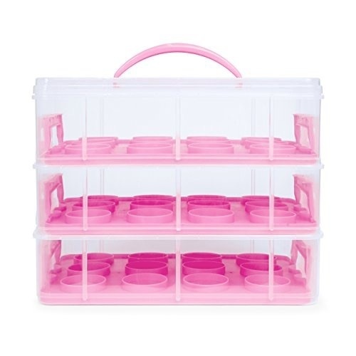 3-Tier Cake and Cupcake Holder Carrier Container Tray w/Detachable Tiers - Lot 589