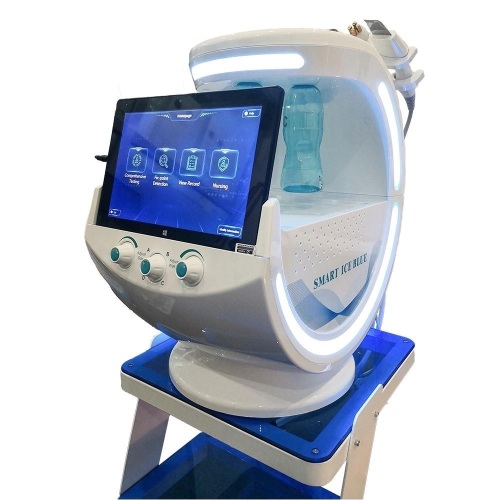 Smart Ice Blue Skin Diagnosis System Facial Massager Water & Air Cooling - Lot 96