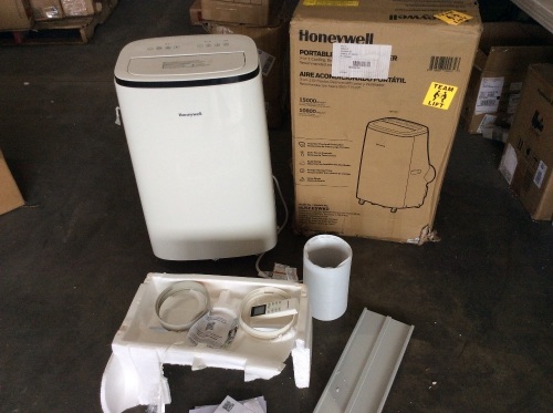 Honeywell 15,000 BTU Portable Air Conditioner with Dehumidifier & Fan, Rattles when On - Lot 118